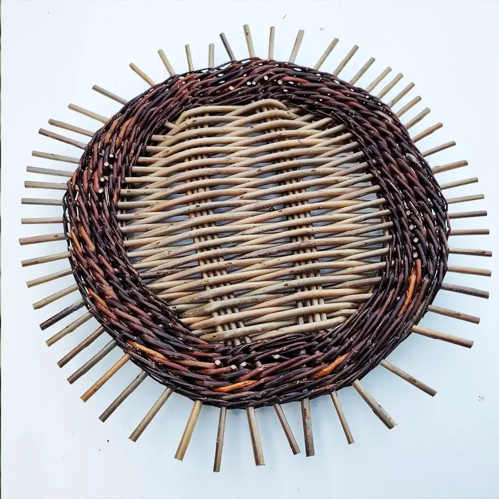 Plateau en osier tressé - Artisanat d'art Willow